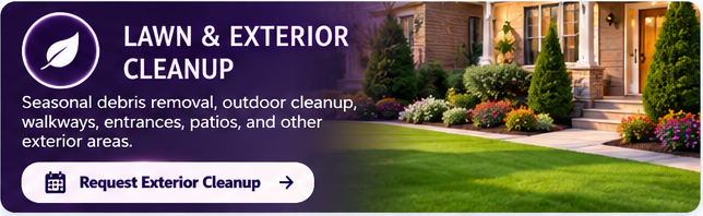 LAWN & EXTERIOR CLEANUP concierge service card