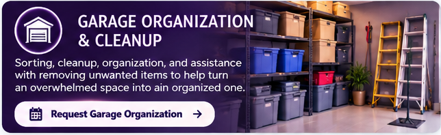 GARAGE ORGANIZATION & CLEANUP concierge service card