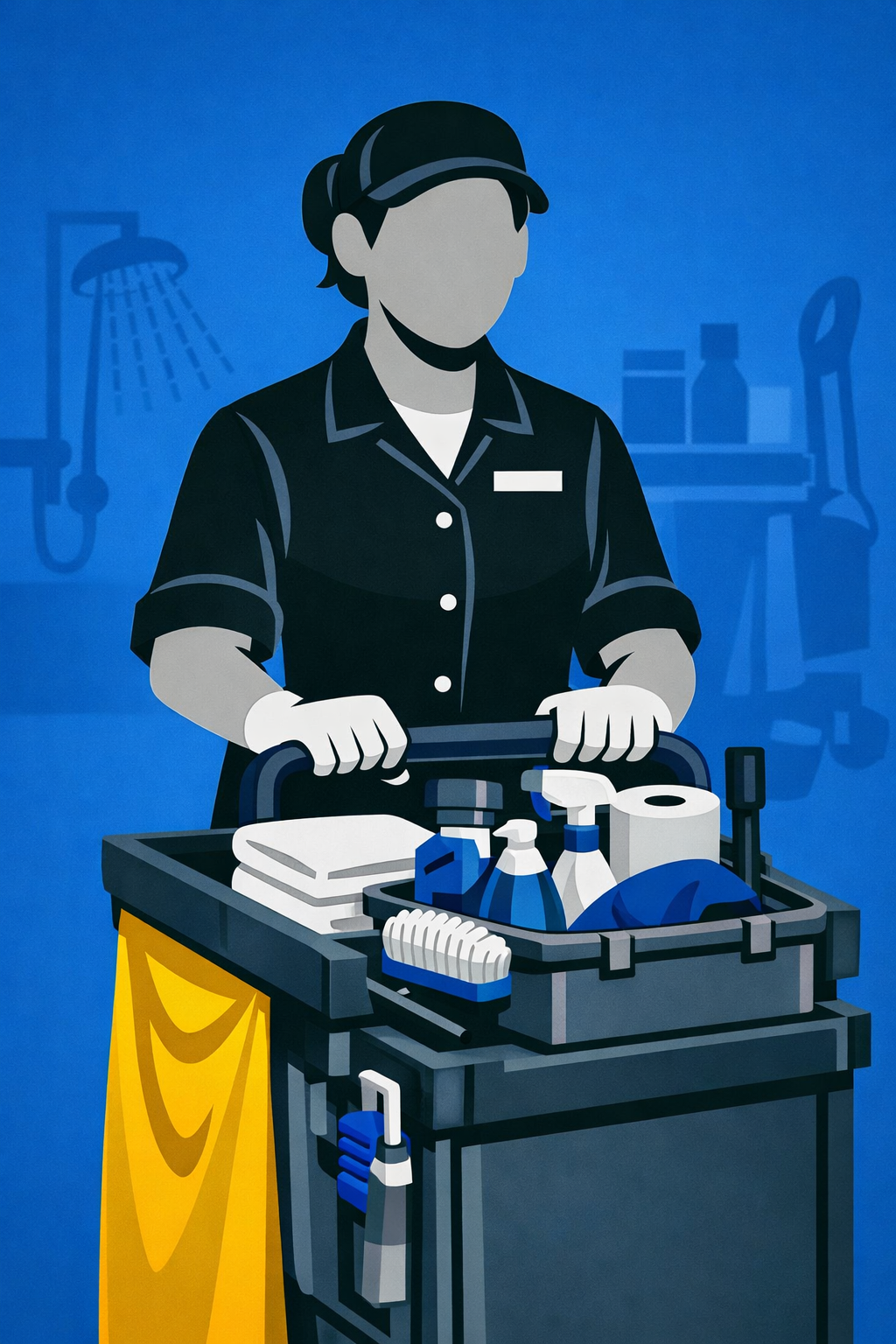 Deep Clean Room Attendant housekeeping service illustration