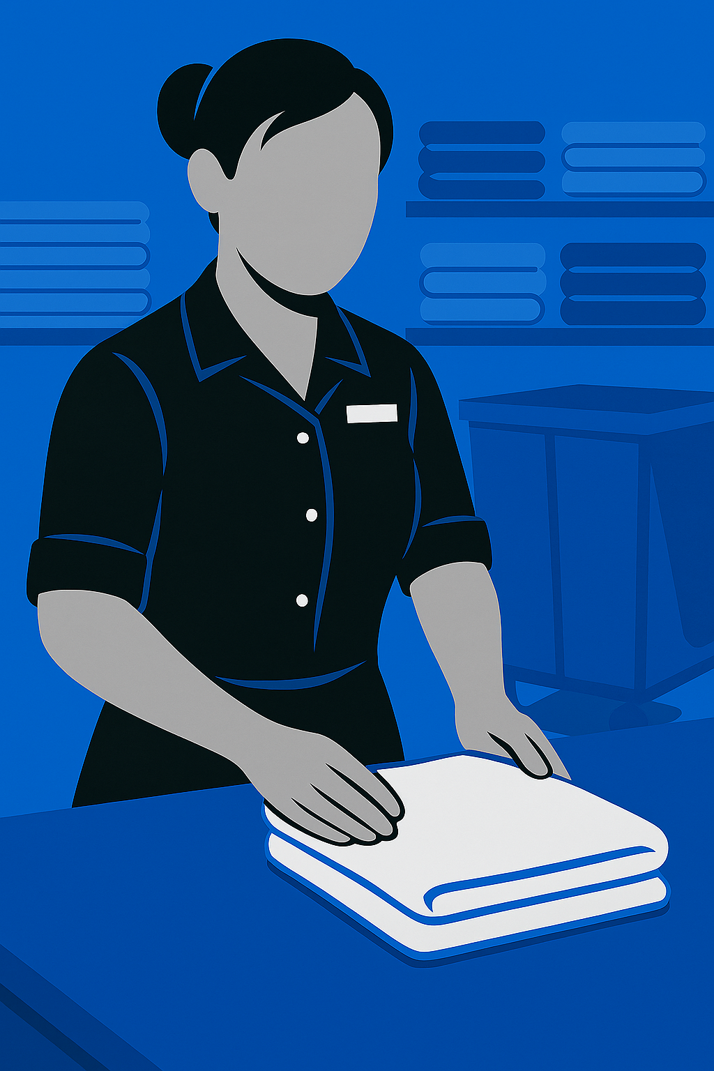 Laundry Attendant housekeeping service illustration